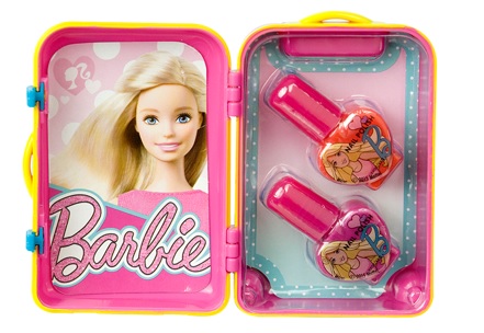 Набор детской декоративной косметики из серии Barbie, в розовом чемоданчике  